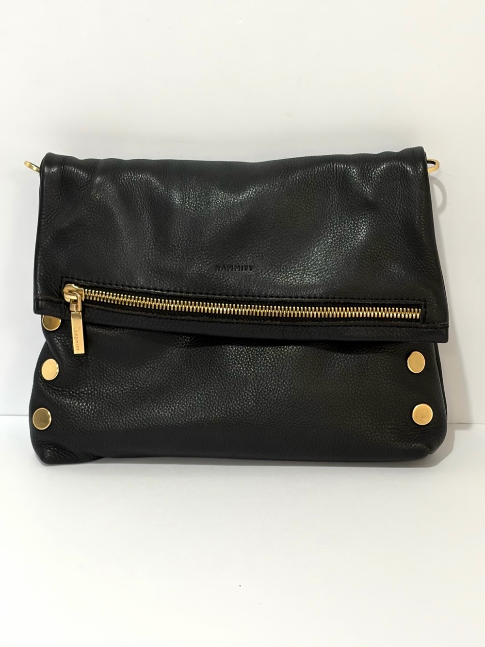 Hammitt Black Leather Crossbody with Gold Hardware